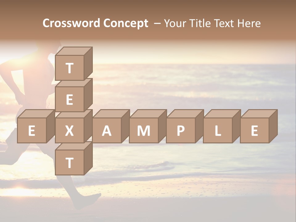 A Man Running On The Beach At Sunset PowerPoint Template