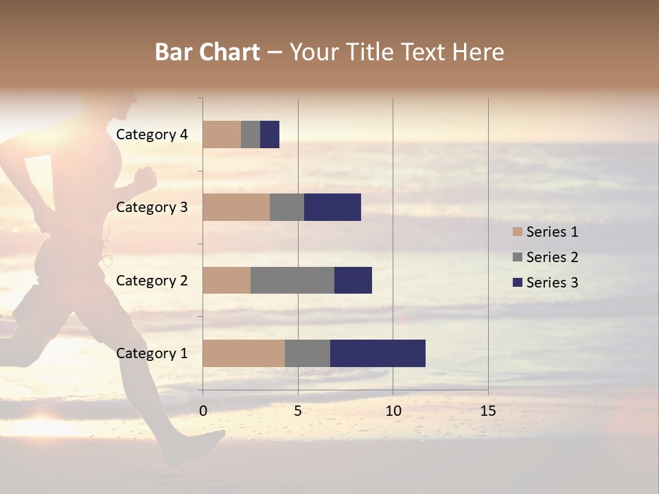 A Man Running On The Beach At Sunset PowerPoint Template