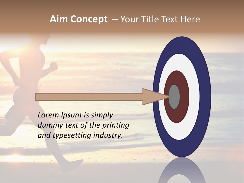 A Man Running On The Beach At Sunset PowerPoint Template