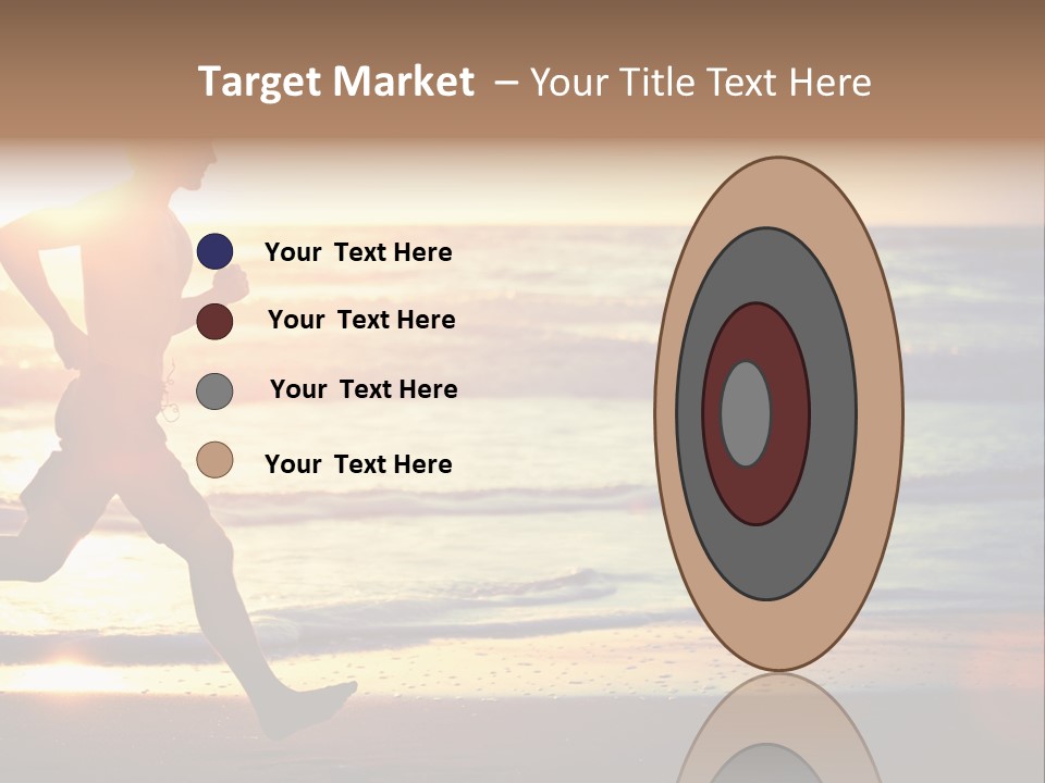 A Man Running On The Beach At Sunset PowerPoint Template