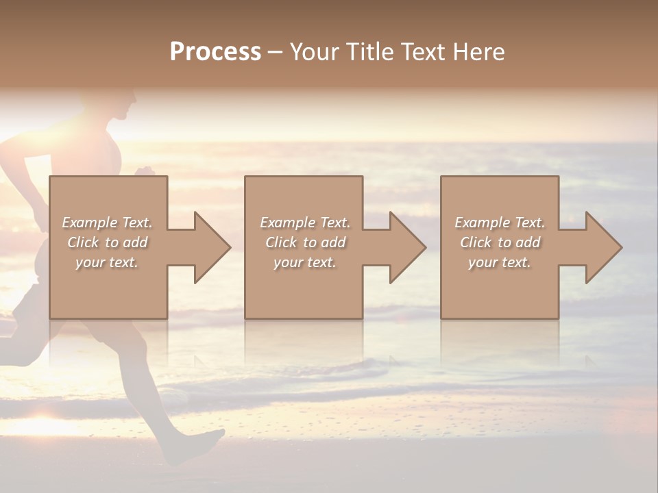 A Man Running On The Beach At Sunset PowerPoint Template