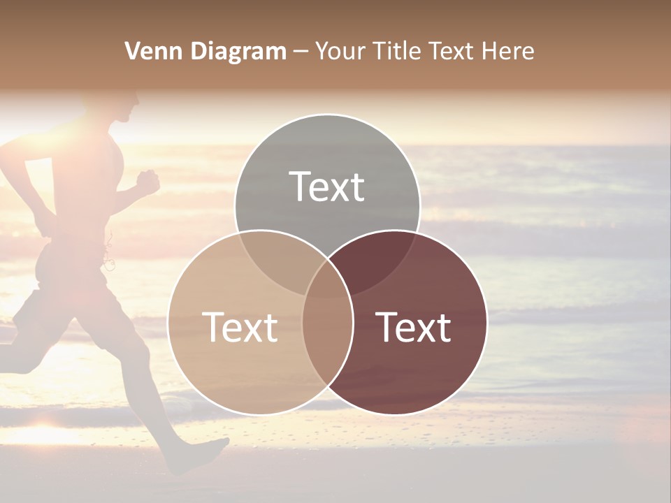 A Man Running On The Beach At Sunset PowerPoint Template