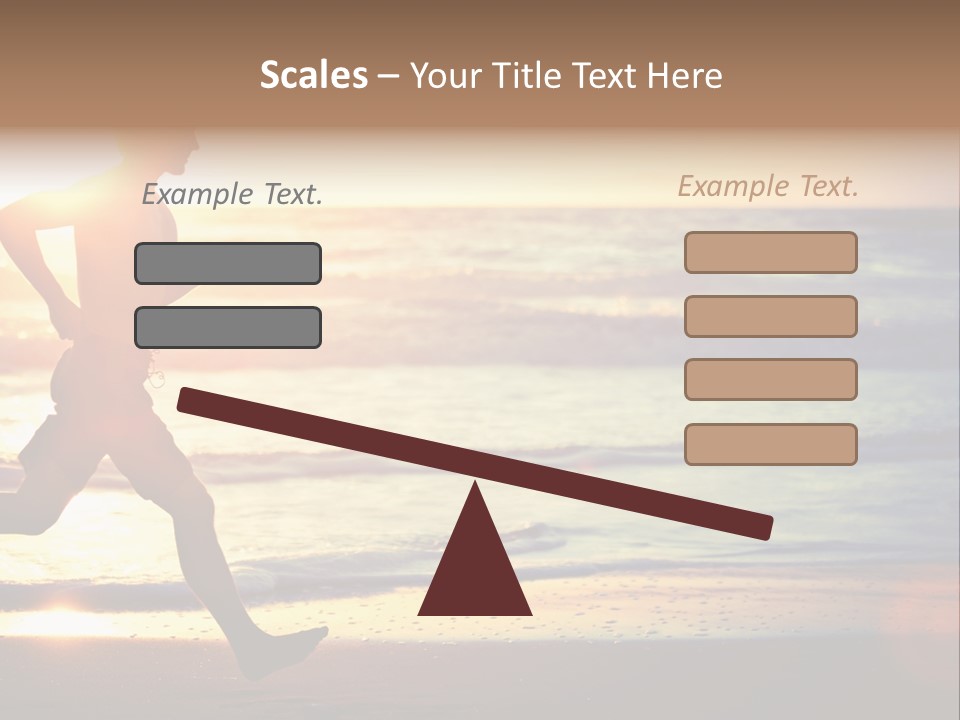 A Man Running On The Beach At Sunset PowerPoint Template