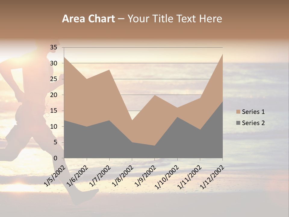 A Man Running On The Beach At Sunset PowerPoint Template