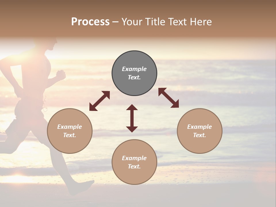 A Man Running On The Beach At Sunset PowerPoint Template