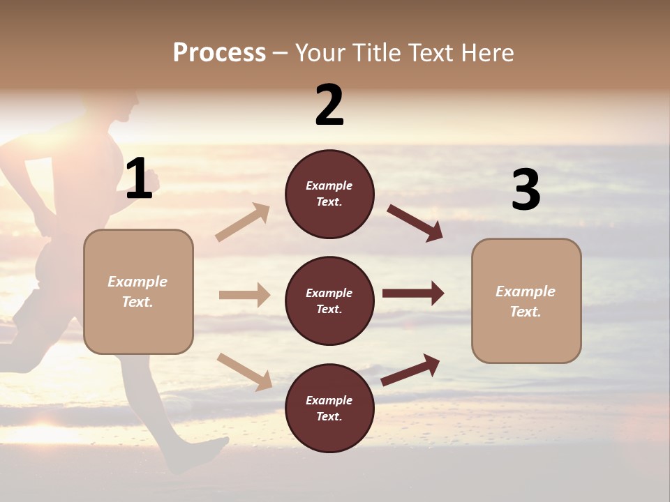 A Man Running On The Beach At Sunset PowerPoint Template