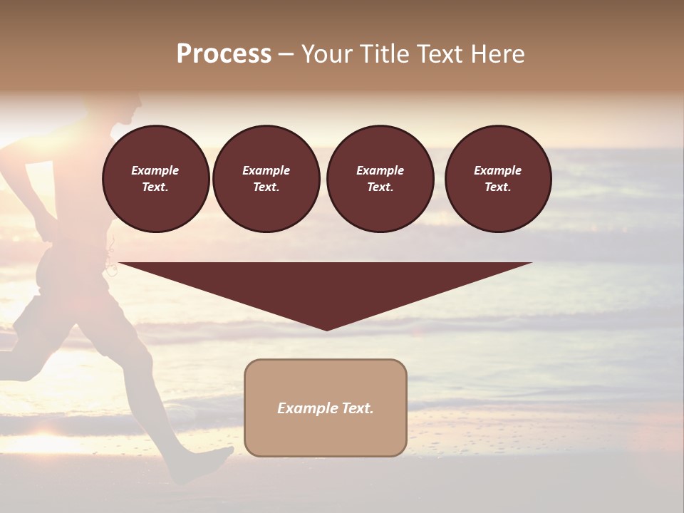 A Man Running On The Beach At Sunset PowerPoint Template