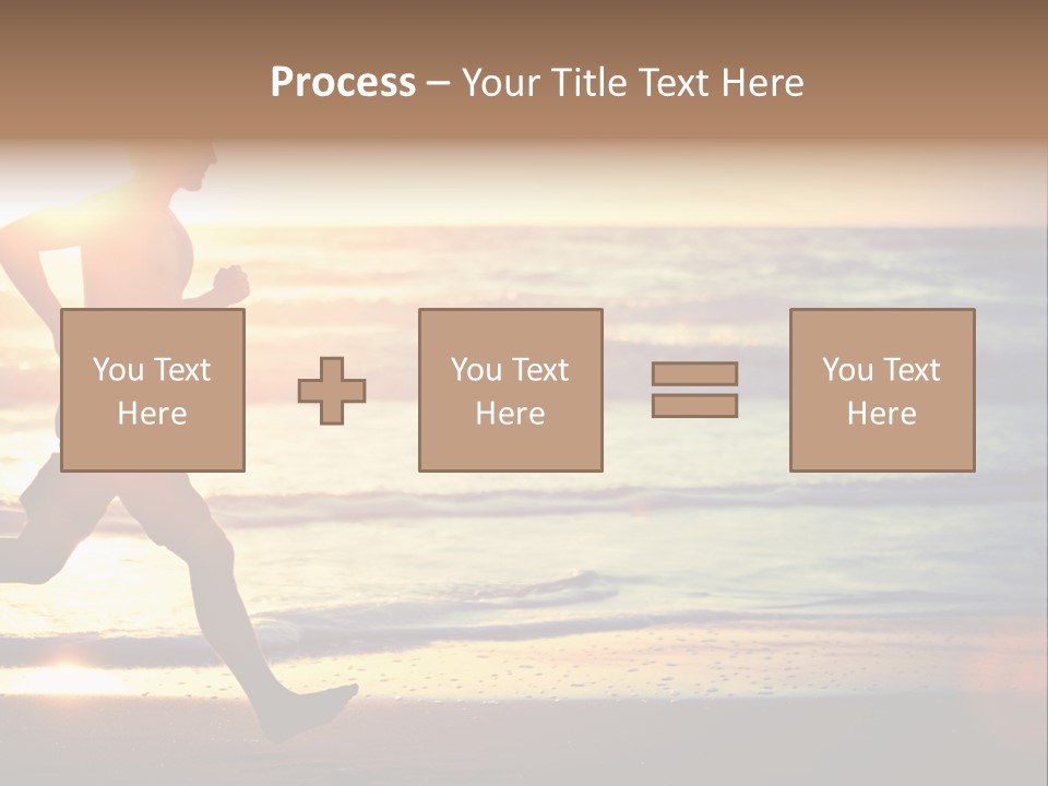 A Man Running On The Beach At Sunset PowerPoint Template