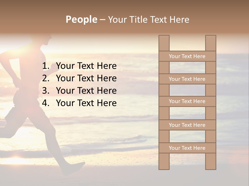 A Man Running On The Beach At Sunset PowerPoint Template
