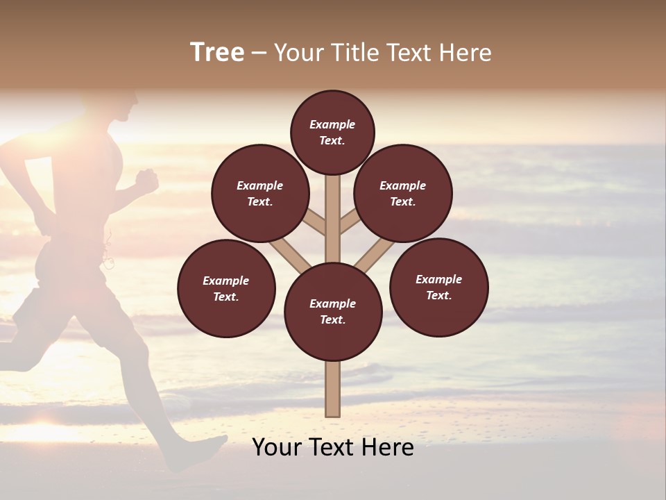 A Man Running On The Beach At Sunset PowerPoint Template