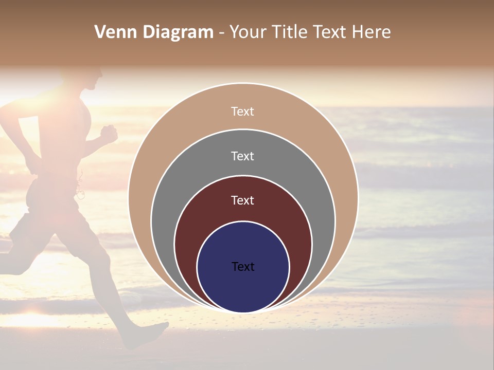 A Man Running On The Beach At Sunset PowerPoint Template
