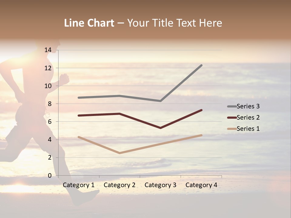 A Man Running On The Beach At Sunset PowerPoint Template