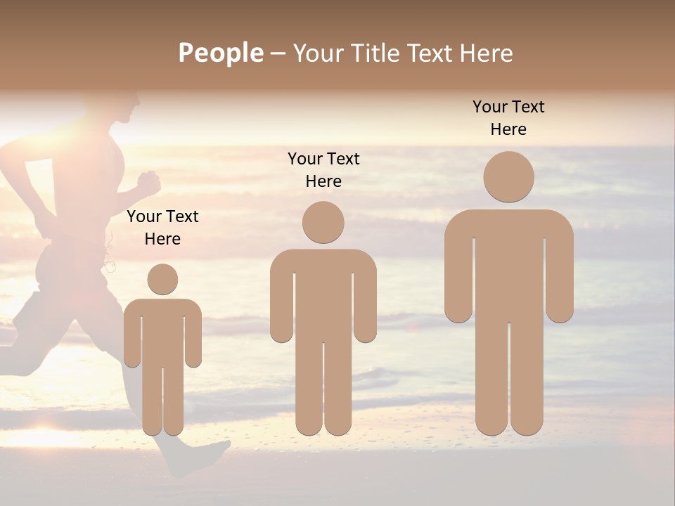 A Man Running On The Beach At Sunset PowerPoint Template