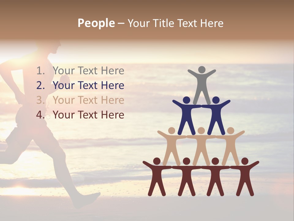 A Man Running On The Beach At Sunset PowerPoint Template
