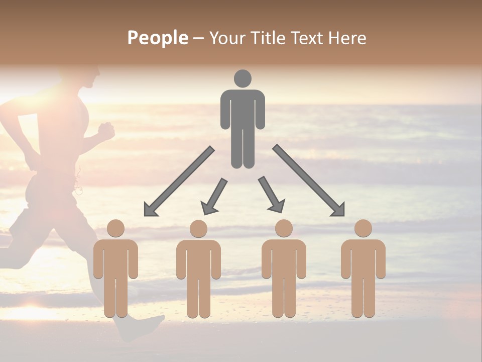 A Man Running On The Beach At Sunset PowerPoint Template