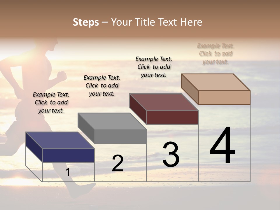 A Man Running On The Beach At Sunset PowerPoint Template