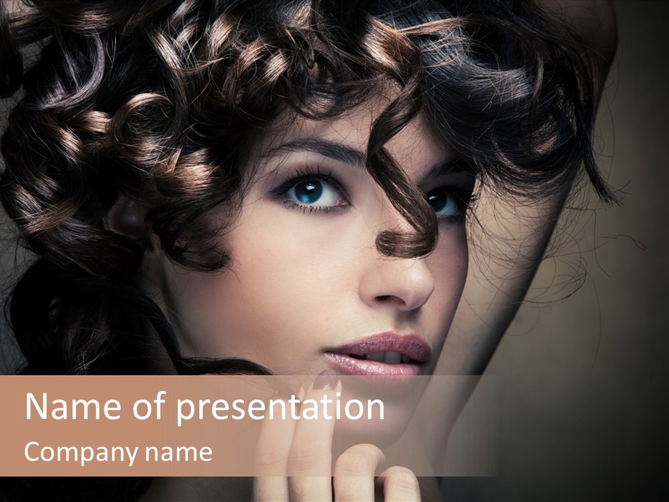 Hairdo Caucasian Face PowerPoint Template