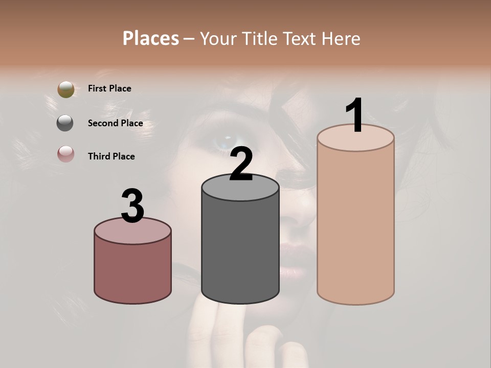 Hairdo Caucasian Face PowerPoint Template