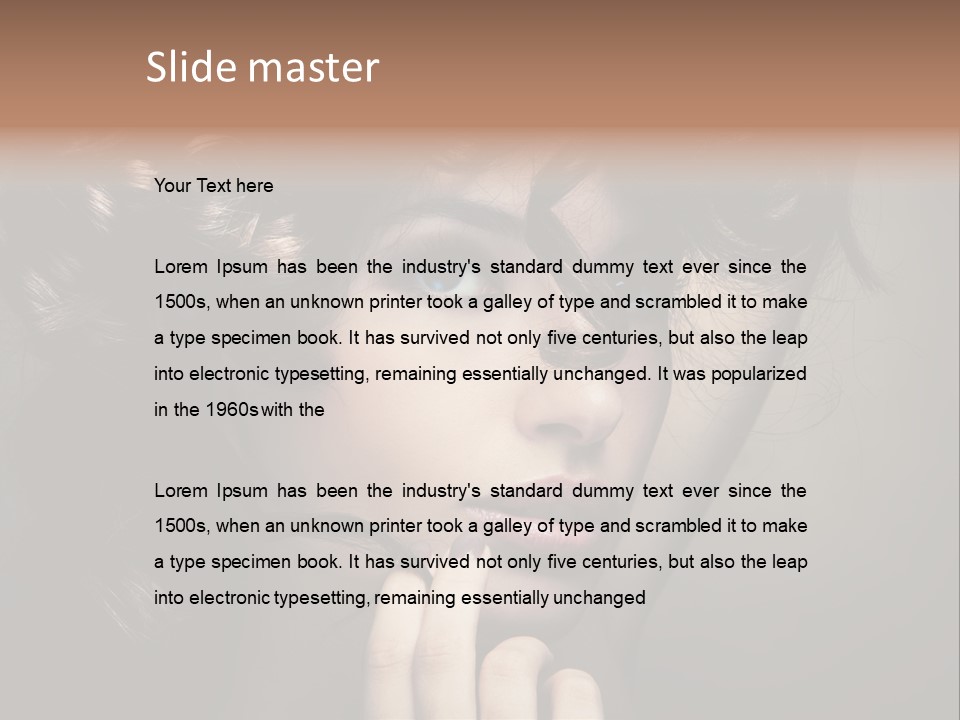 Hairdo Caucasian Face PowerPoint Template