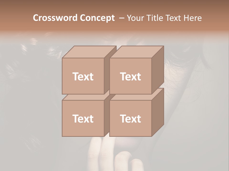 Hairdo Caucasian Face PowerPoint Template