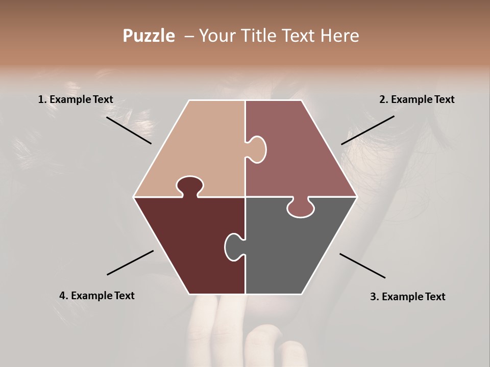 Hairdo Caucasian Face PowerPoint Template