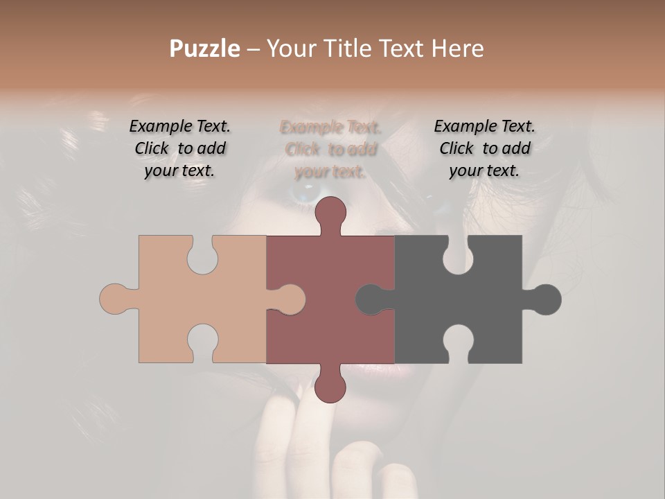 Hairdo Caucasian Face PowerPoint Template