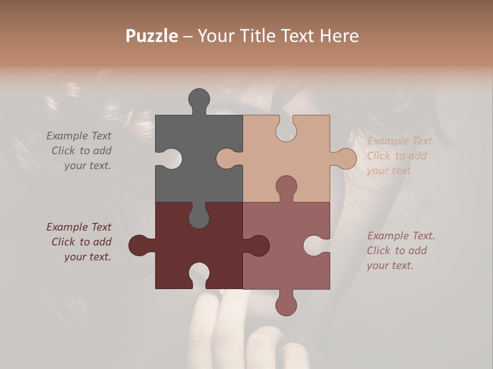 Hairdo Caucasian Face PowerPoint Template