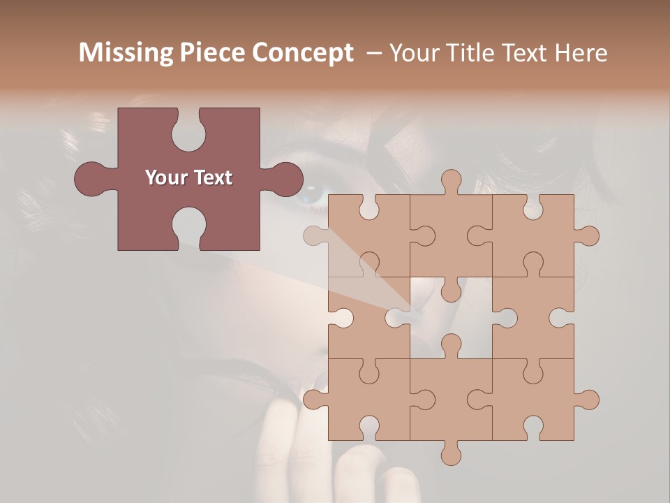 Hairdo Caucasian Face PowerPoint Template