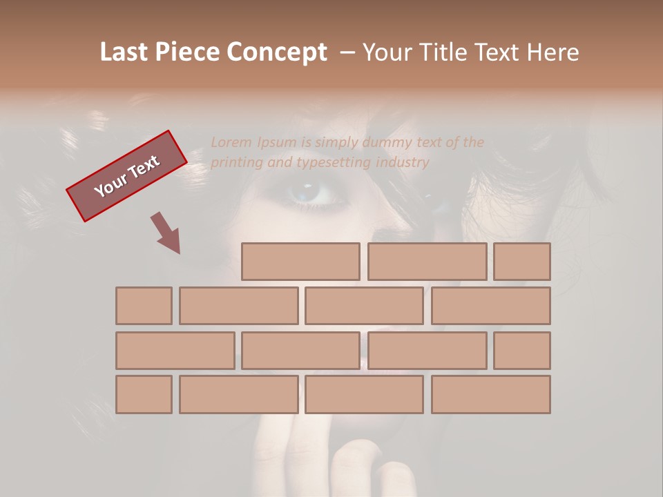 Hairdo Caucasian Face PowerPoint Template