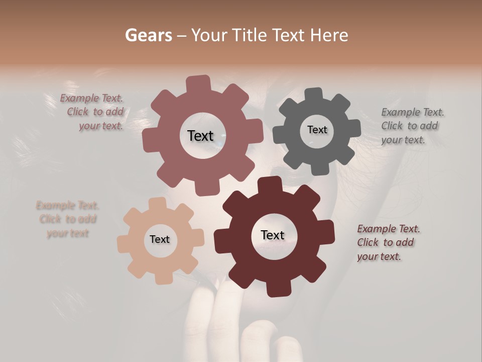 Hairdo Caucasian Face PowerPoint Template