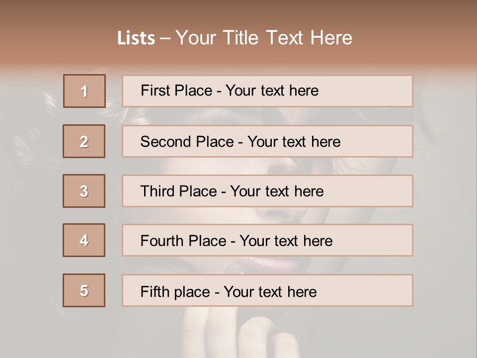 Hairdo Caucasian Face PowerPoint Template