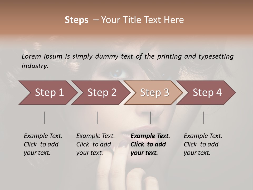 Hairdo Caucasian Face PowerPoint Template