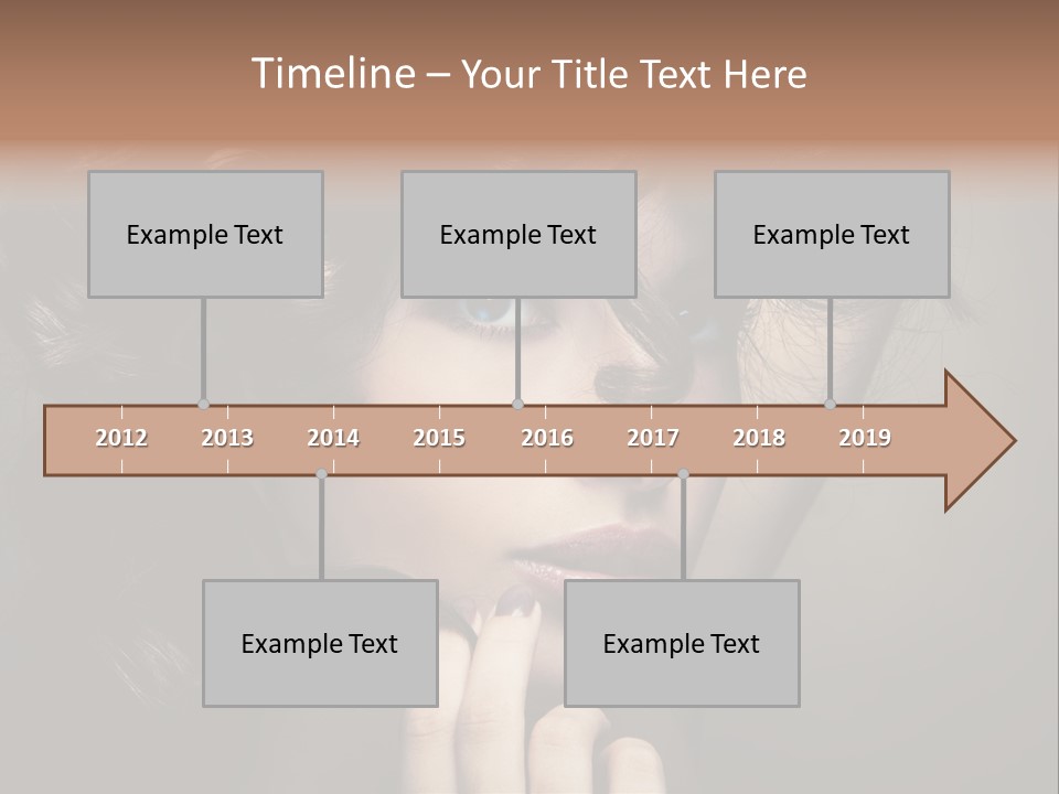 Hairdo Caucasian Face PowerPoint Template