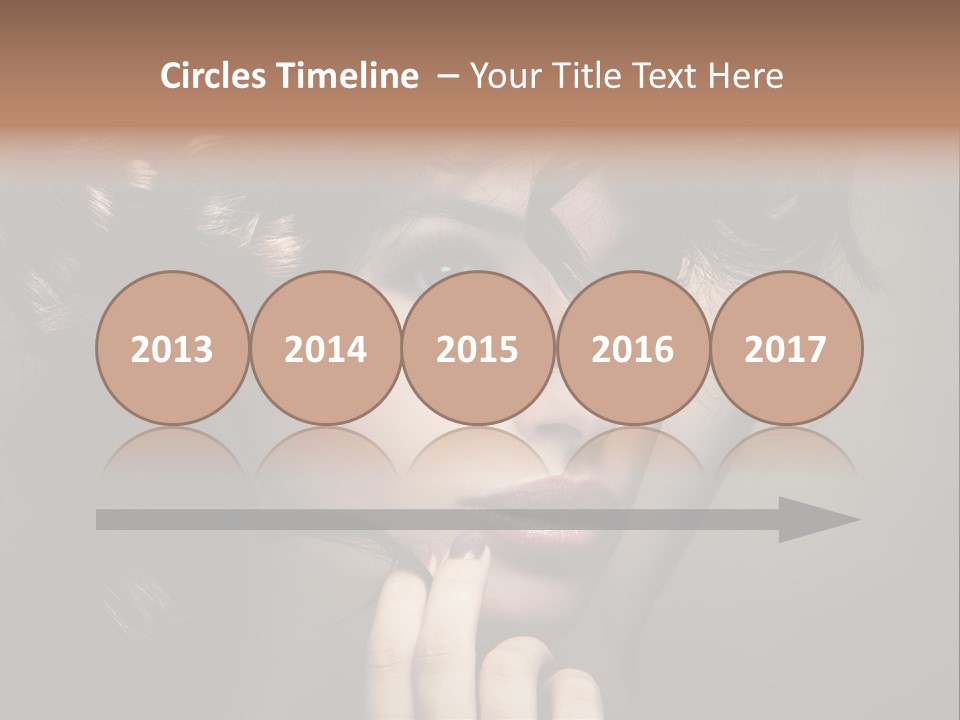 Hairdo Caucasian Face PowerPoint Template