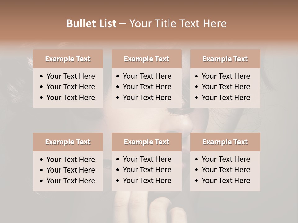 Hairdo Caucasian Face PowerPoint Template