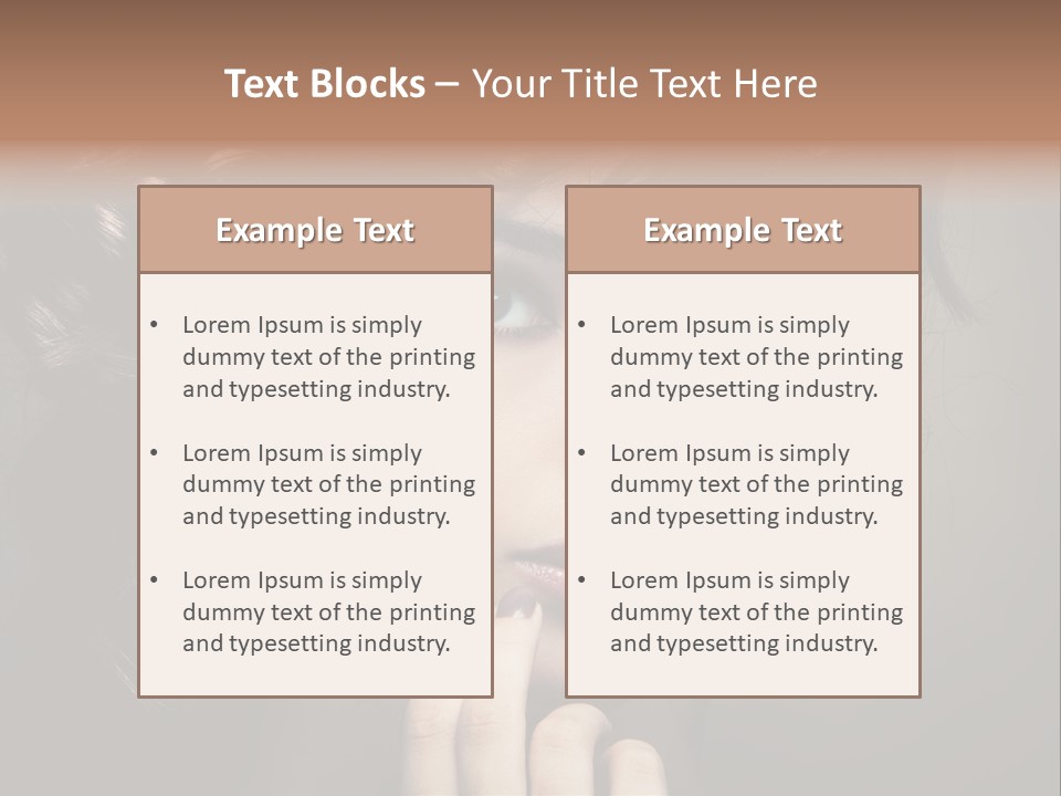 Hairdo Caucasian Face PowerPoint Template
