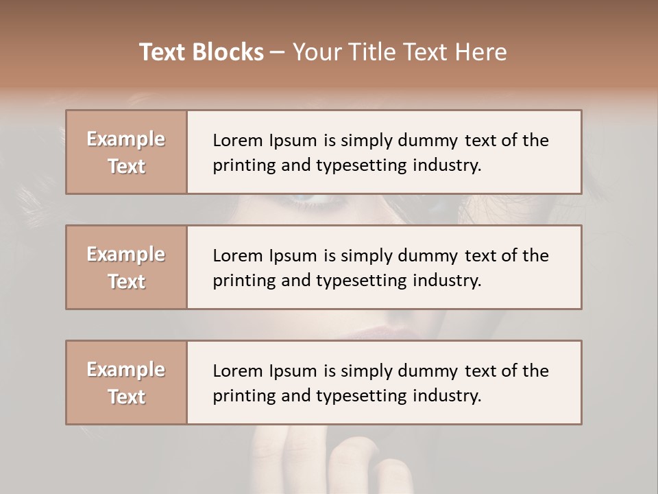 Hairdo Caucasian Face PowerPoint Template