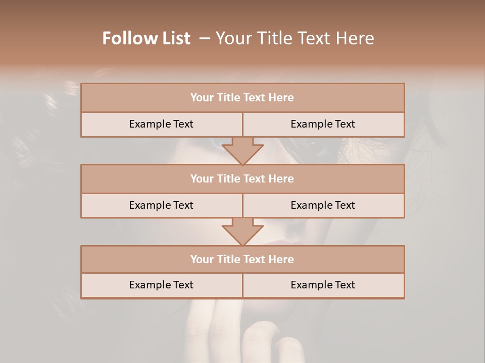 Hairdo Caucasian Face PowerPoint Template