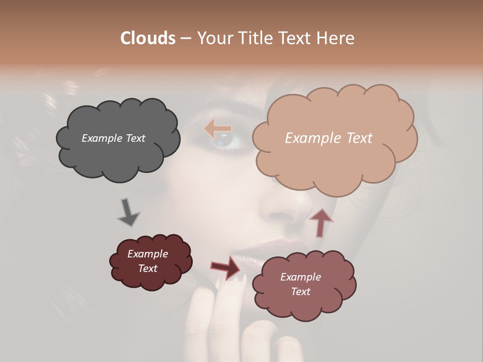Hairdo Caucasian Face PowerPoint Template