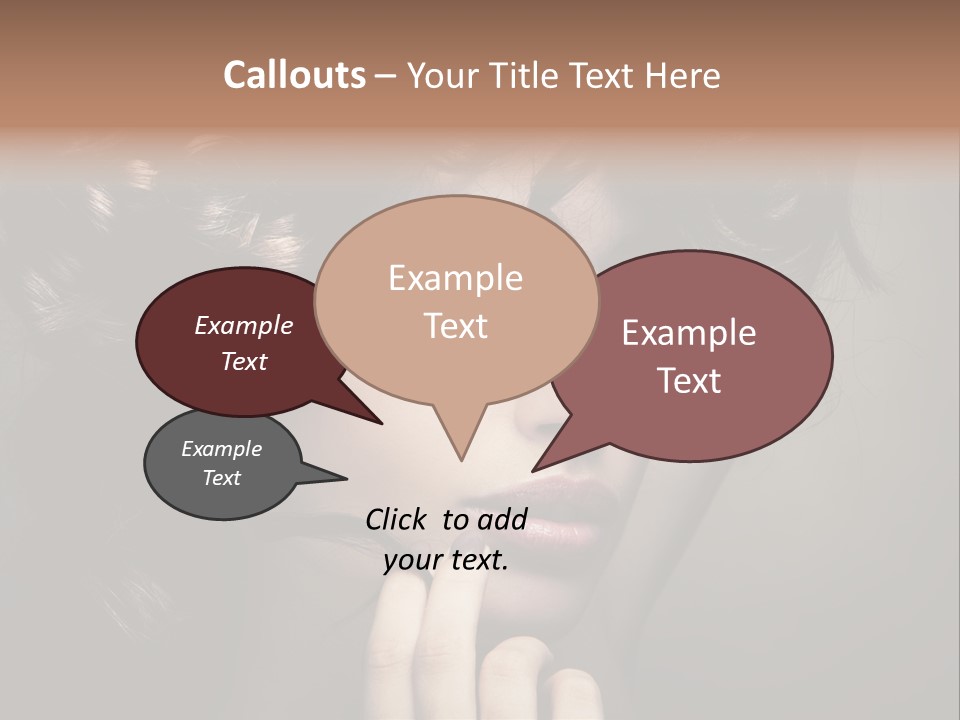 Hairdo Caucasian Face PowerPoint Template