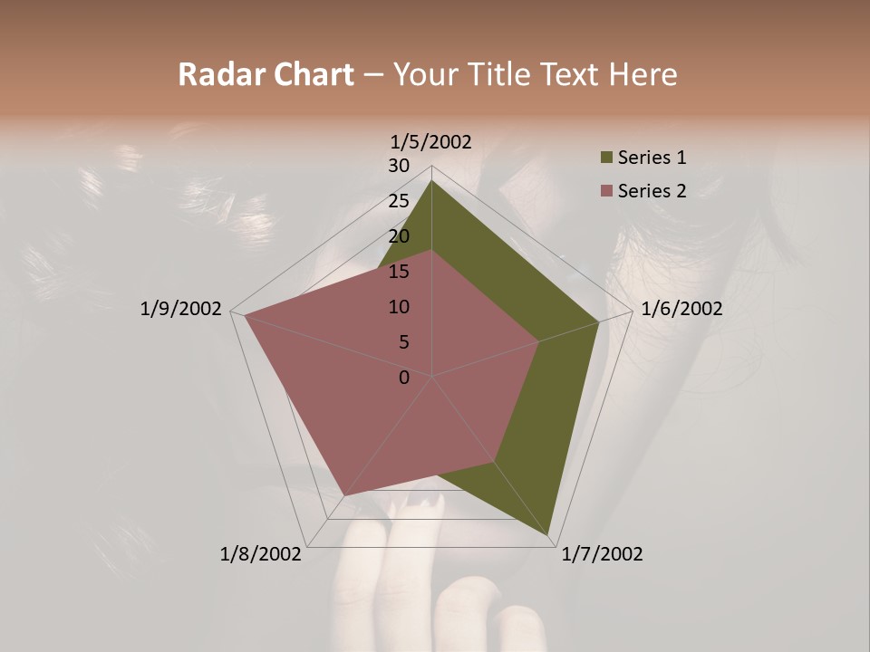 Hairdo Caucasian Face PowerPoint Template