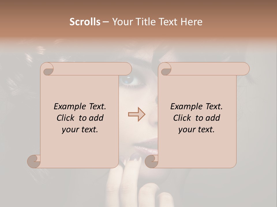 Hairdo Caucasian Face PowerPoint Template