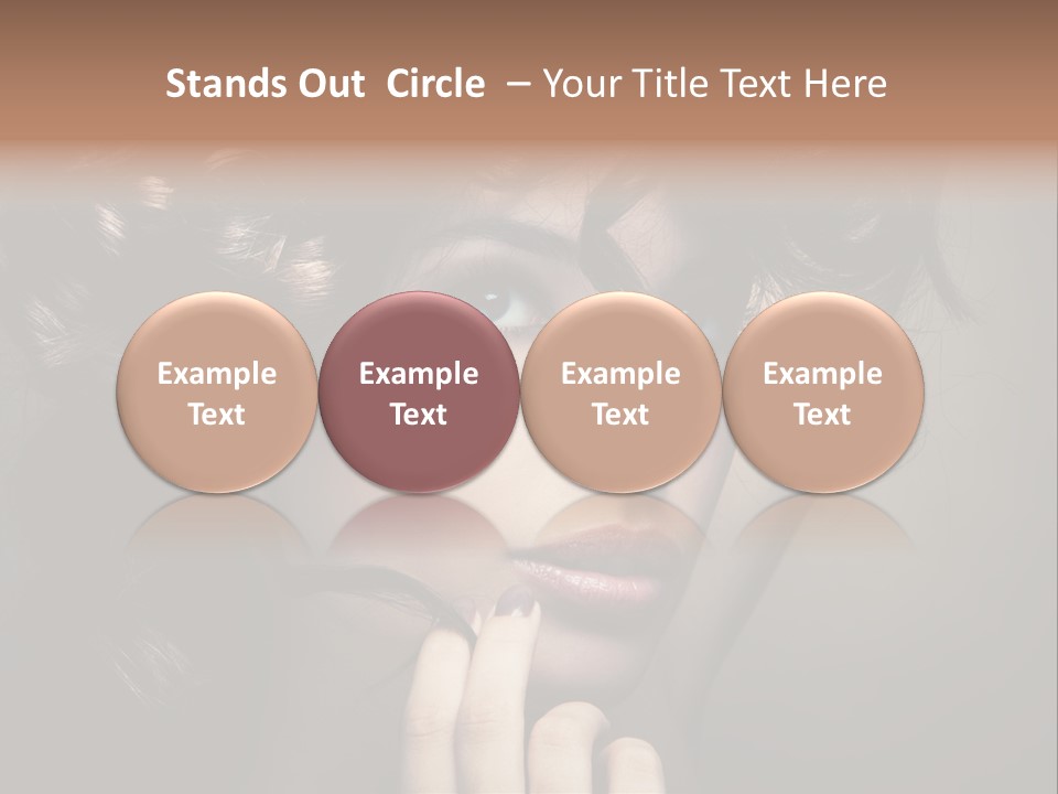 Hairdo Caucasian Face PowerPoint Template