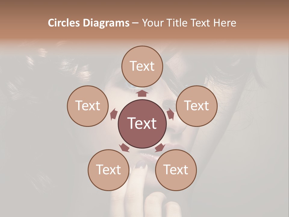 Hairdo Caucasian Face PowerPoint Template