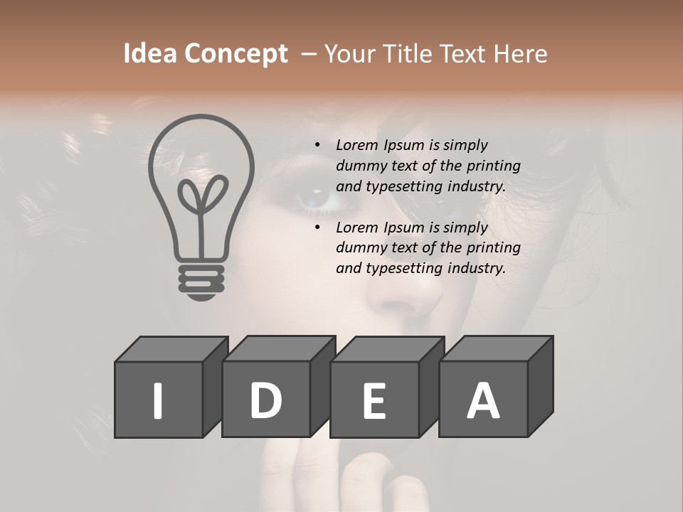 Hairdo Caucasian Face PowerPoint Template