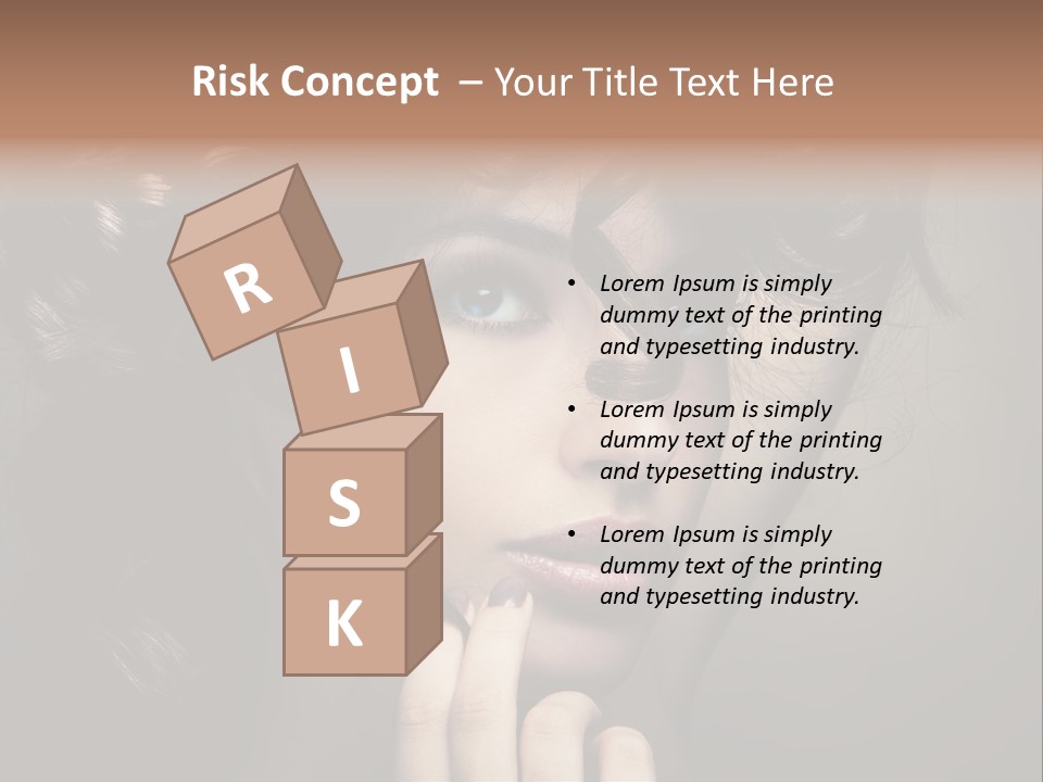 Hairdo Caucasian Face PowerPoint Template