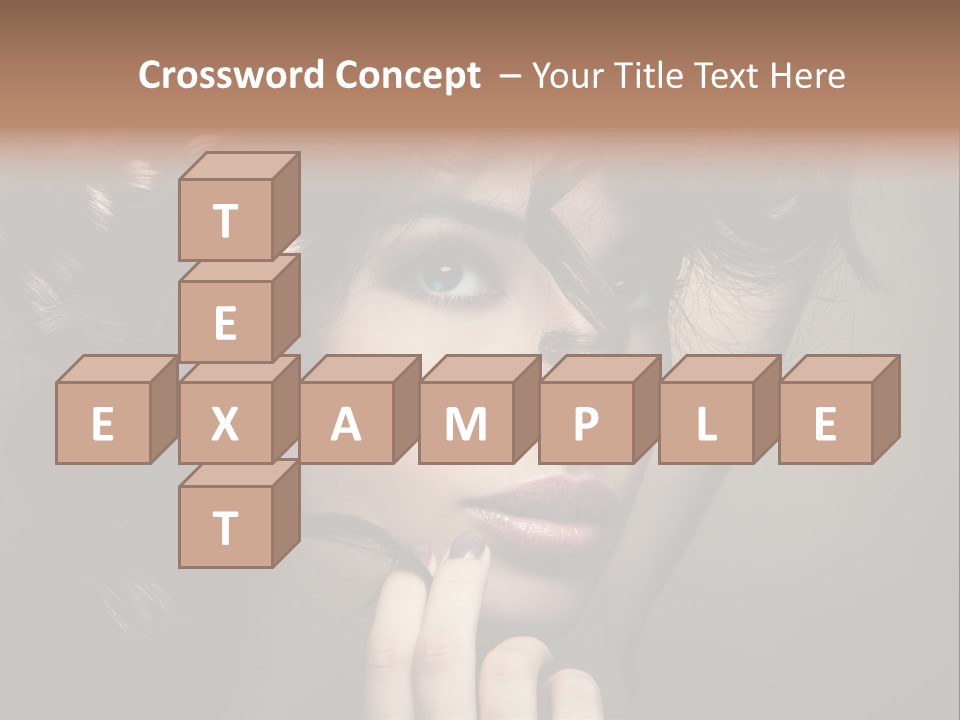 Hairdo Caucasian Face PowerPoint Template