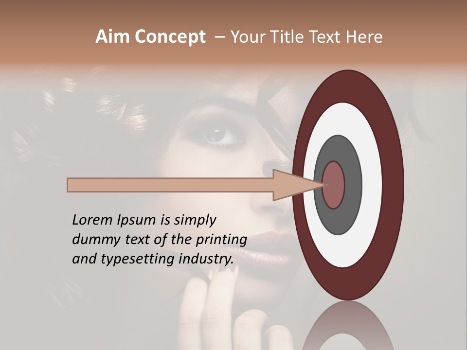 Hairdo Caucasian Face PowerPoint Template