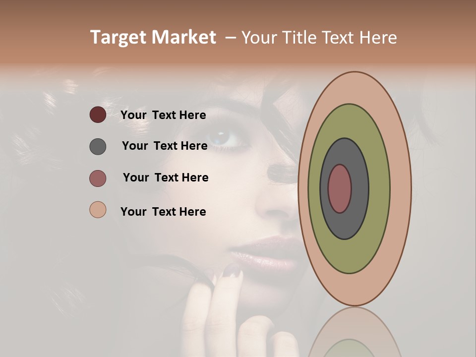 Hairdo Caucasian Face PowerPoint Template