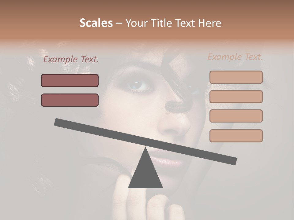 Hairdo Caucasian Face PowerPoint Template